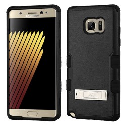 Funda Protector Triple Layer Uso Rudo Samsung Galaxy Note 7 Negro c/pie metalico